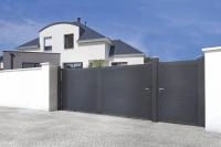 Portail coulissant et portillon Aluclin - RAL 7016